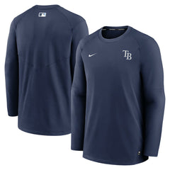Tampa Bay Rays Authentic Collection Logo Performance Long Sleeve T-Shirt Navy
