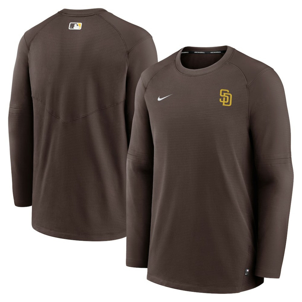 San Diego Padres Authentic Collection Logo Performance Long Sleeve T-Shirt Brown