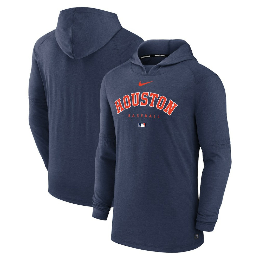 Houston Astros Authentic Collection Lightweight Dri-FIT Hooded Pullover Heather Navy