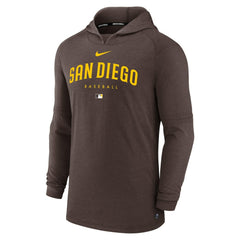 San Diego Padres Authentic Collection Lightweight Dri-FIT Hooded Pullover Brown