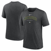 Milwaukee Brewers Authentic Collection Early Work Tri-Blend Performance T-Shirt Heather Charcoal