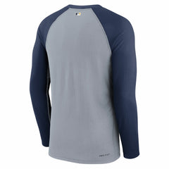 Milwaukee Brewers Authentic Collection Game Raglan Performance Long Sleeve T-Shirt Gray