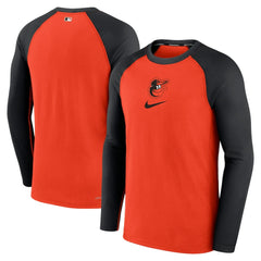 Baltimore Orioles Authentic Collection Game Raglan Performance Long Sleeve T-Shirt Orange