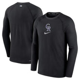 Colorado Rockies Authentic Collection Game Raglan Performance Long Sleeve T-Shirt Black