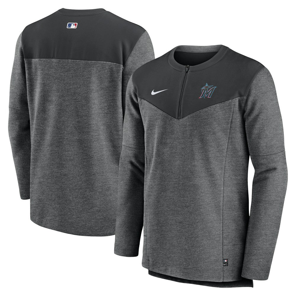 Miami Marlins Authentic Collection Game Time Performance Half-Zip Top Black