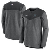 Miami Marlins Authentic Collection Game Time Performance Half-Zip Top Black