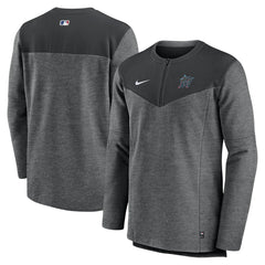 Miami Marlins Authentic Collection Game Time Performance Half-Zip Top Black