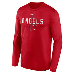 Los Angeles Angels Authentic Collection Team Logo Legend Performance Long Sleeve T-Shirt Red