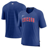 Chicago Cubs Authentic Collection Pregame Raglan Performance V-Neck T-Shirt Royal