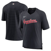 Cleveland Guardians Authentic Collection Pregame Raglan Performance V-Neck T-Shirt Navy