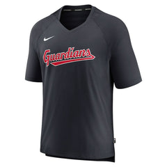 Cleveland Guardians Authentic Collection Pregame Raglan Performance V-Neck T-Shirt Navy