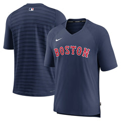 Boston Red Sox Authentic Collection Pregame Raglan Performance V-Neck T-Shirt Navy