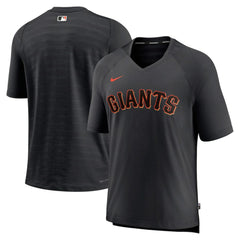 San Francisco Giants Authentic Collection Pregame Raglan Performance V-Neck T-Shirt Black