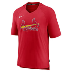 St. Louis Cardinals Authentic Collection Pregame Raglan Performance V-Neck T-Shirt Red