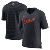 Detroit Tigers Authentic Collection Pregame Raglan Performance V-Neck T-Shirt Navy