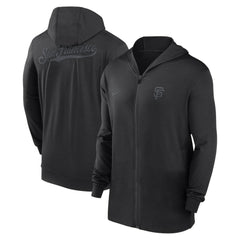 San Francisco Giants Authentic Collection Travel Performance Lightweight Full-Zip Hoodie Black