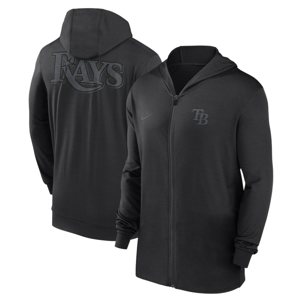 Tampa Bay Rays Authentic Collection Travel Performance Lightweight Full-Zip Hoodie Black