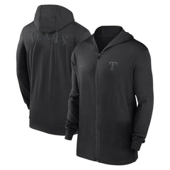 Texas Rangers Authentic Collection Travel Performance Lightweight Full-Zip Hoodie Black