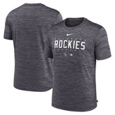 Colorado Rockies Authentic Collection Velocity Performance Practice T-Shirt Heather Charcoal