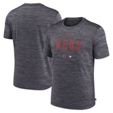 Cincinnati Reds Authentic Collection Velocity Performance Practice T-Shirt Heather Charcoal