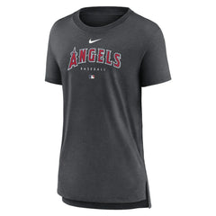 Los Angeles Angels Women's Authentic Collection Early Work Tri-Blend T-Shirt Heather Charcoal