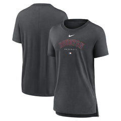 Houston Astros Women's Authentic Collection Early Work Tri-Blend T-Shirt Heather Charcoal
