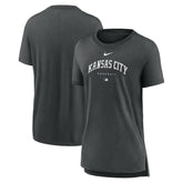 Kansas City Royals Women's Authentic Collection Early Work Tri-Blend T-Shirt Heather Charcoal