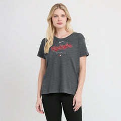 Washington Nationals Women's Authentic Collection Early Work Tri-Blend T-Shirt Heather Charcoal
