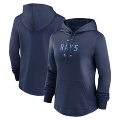 Tampa Bay Rays Women's Authentic Collection Pregame Performance Pullover Hoodie Navy