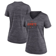 San Francisco Giants Women's Authentic Collection Velocity Practice Performance V-Neck T-Shirt Black