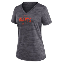 San Francisco Giants Women's Authentic Collection Velocity Practice Performance V-Neck T-Shirt Black