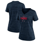 Minnesota Twins Women's Authentic Collection Velocity Practice Performance V-Neck T-Shirt Navy