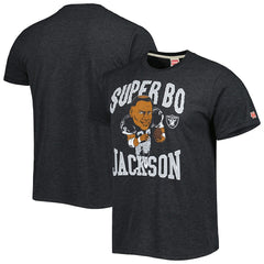 Bo Jackson Las Vegas Raiders Homage Unisex Unisex Caricature Retired Player Tri-Blend T-Shirt - Heather Black outlet