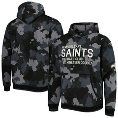 New Orleans Saints The Wild Collective Camo Pullover Hoodie - Black outlet