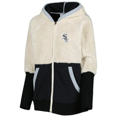 Chicago White Sox G-III 4Her by Carl Banks Women's Shuffle It Raglan Full-Zip Hoodie Oatmeal/Black