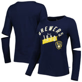 Milwaukee Brewers Touch Women's Formation Long Sleeve T-Shirt Navy