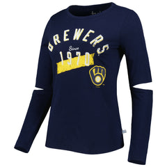 Milwaukee Brewers Touch Women's Formation Long Sleeve T-Shirt Navy