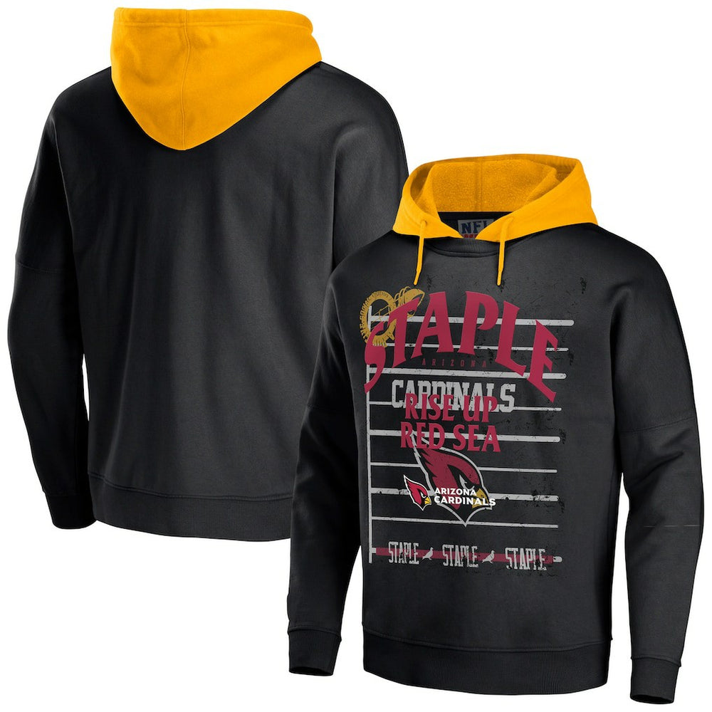 Arizona Cardinals NFL x Staple Throwback Vintage Wash Pullover Hoodie - Black cheap