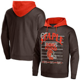 Cleveland Browns NFL x Staple Throwback Vintage Wash Pullover Hoodie - Brown on sale