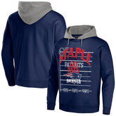 New England Patriots NFL x Staple Throwback Vintage Wash Pullover Hoodie - Navy on sale