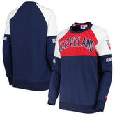 Cleveland Guardians Starter Women's Baseline Raglan Pullover Sweatshirt Navy/Red