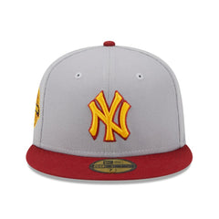 New York Yankees World Series Champions Navy Undervisor 59FIFTY Fitted Hat Gray/Red