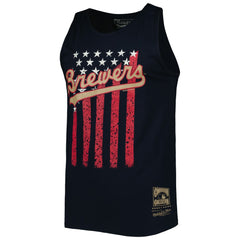Milwaukee Brewers Cooperstown Collection Stars and Stripes Tank Top Navy
