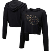 Tennessee Titans Majestic Threads Women's Leopard Cropped Pullover Hoodie - Black discount