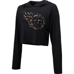Tennessee Titans Majestic Threads Women's Leopard Cropped Pullover Hoodie - Black discount