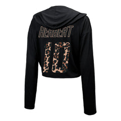 Justin Herbert Los Angeles Chargers Majestic Threads Women's Leopard Player Name & Number Long Sleeve Cropped Hoodie - Black sale
