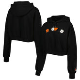 Cleveland Browns The Wild Collective Women's Cropped Pullover Hoodie - Black on sale