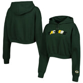 Green Bay Packers The Wild Collective Women's Cropped Pullover Hoodie - Green discount