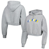 Los Angeles Chargers The Wild Collective Women's Cropped Pullover Hoodie - Gray for sale
