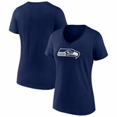 Seattle Seahawks Women's Icon Primary Logo V-Neck T-Shirt - College Navy online
